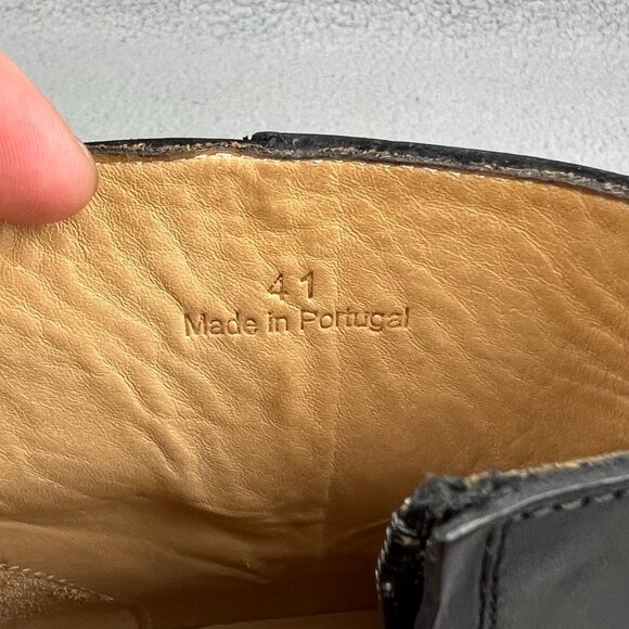 A.P.C. Boots Mens 8 / EU 41 Shoes Black Leather Crepe Sole Chelsea Ankle Zip APC - Picture 8 of 13